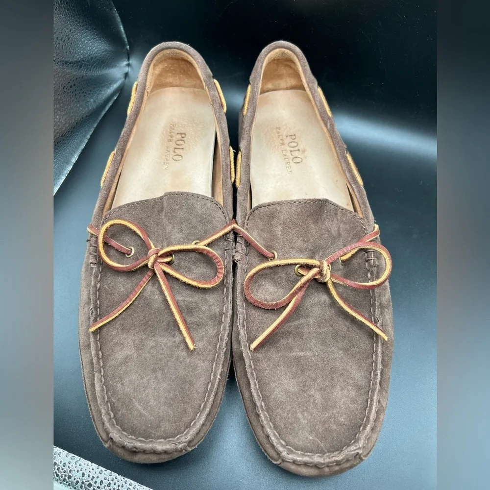 Polo Ralph Lauren Leather Brown Moccasin Loafers Driving Shoes Men’s 12D